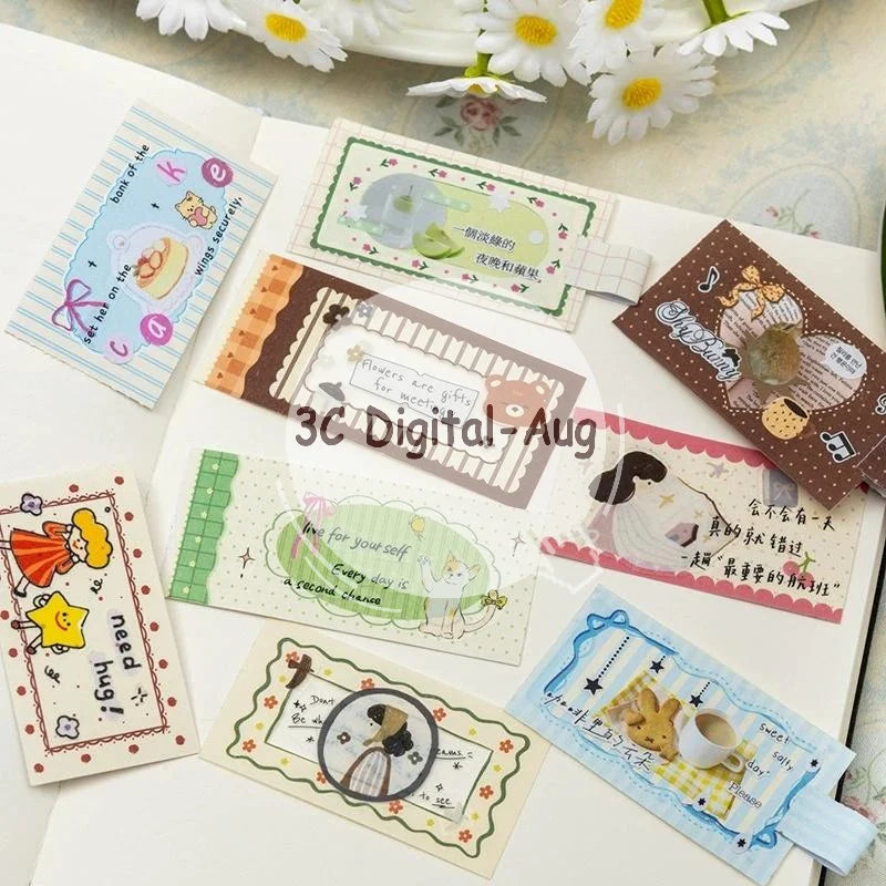 Vintage Border Note Stickers Tear Resistant DIY Decor Scrapbooking Qme