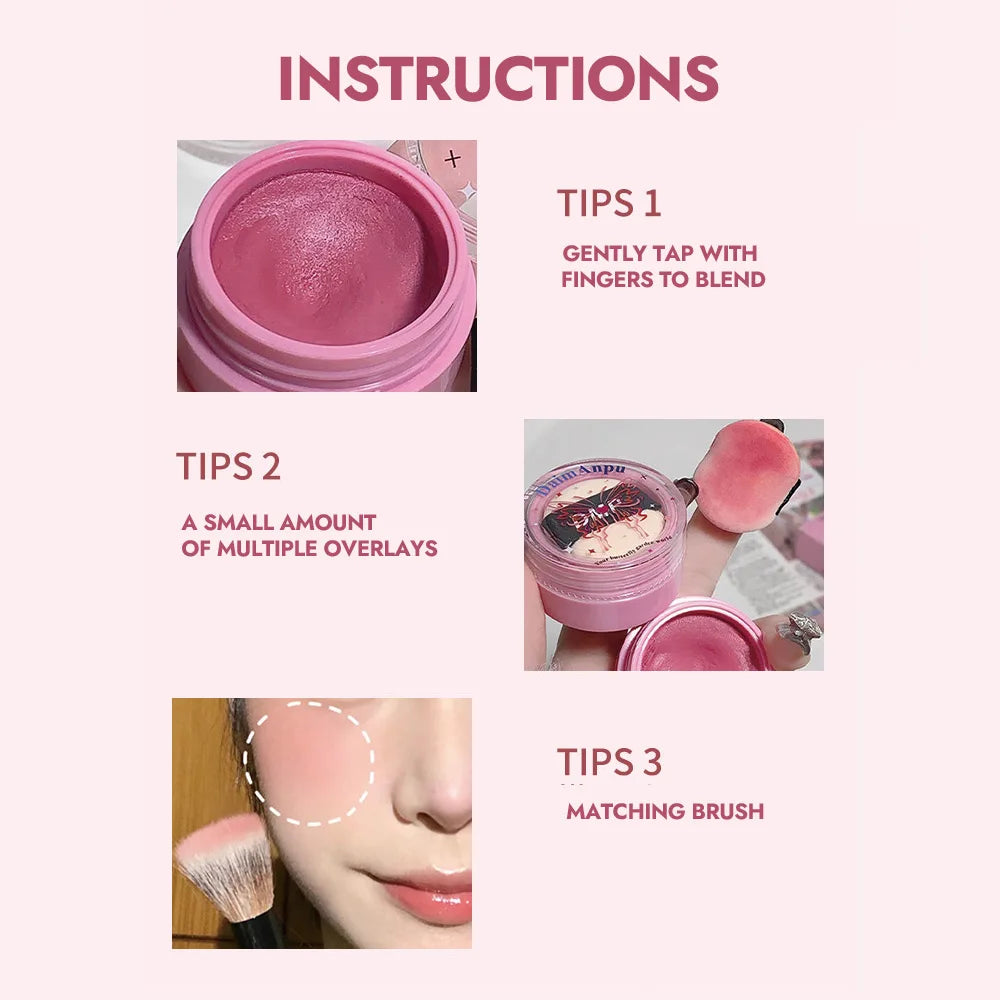 Airy Blush Clay Pigmented Powdery Cream Blusher Daimanpu Long-lasting Qme