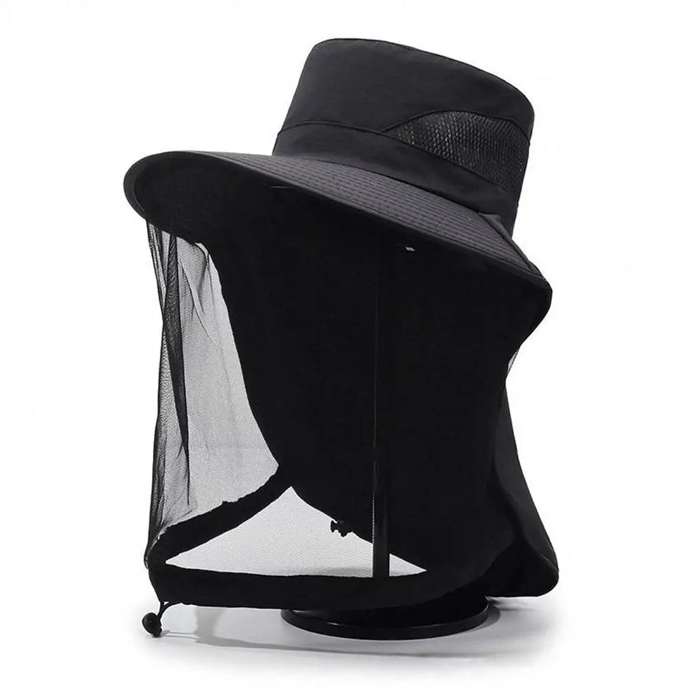 Mosquito Net Hat Fishing Sun Protection Outdoor Hiking Gardening Men Qme C