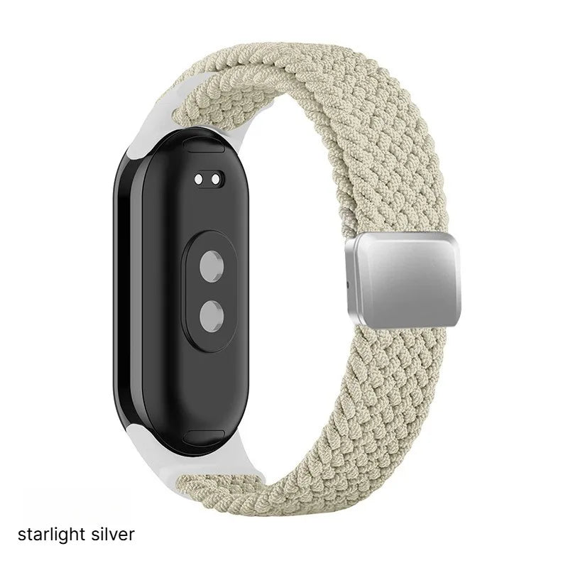 Breathable Elastic Nylon Braided Magnetic Watch Strap Adjustable