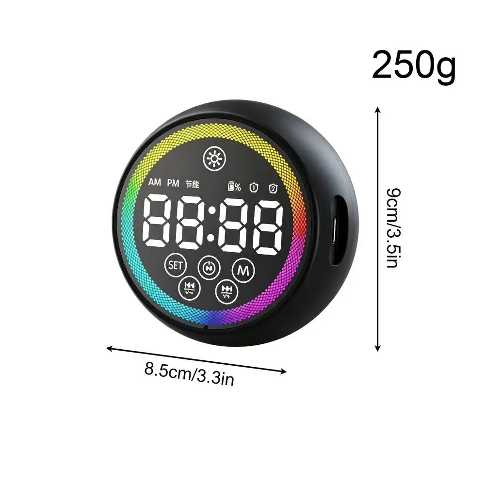 Digital Alarm Clock LED Display Portable Loud Sound Speaker Bedside Qme Black China Mainland