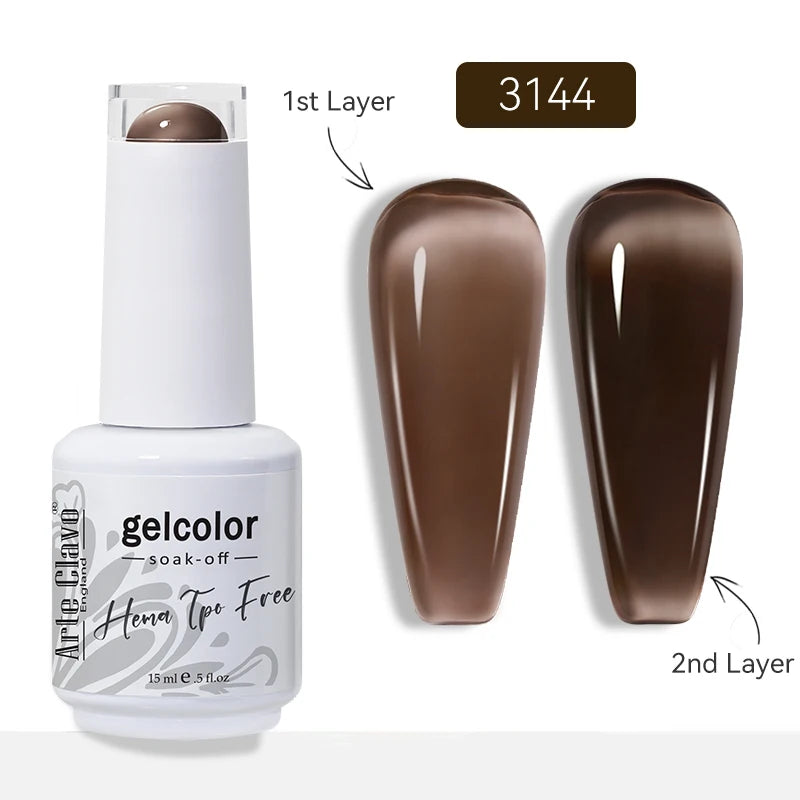 Arte Clavo Jelly Transparent Gel Nail Polish Summer Nude Pink Semi