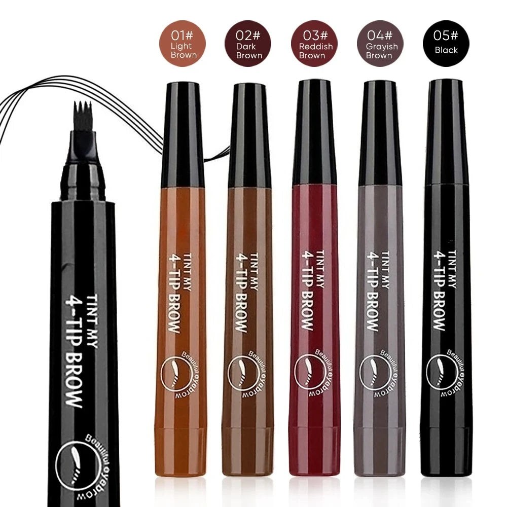 Four-pronged Eyebrow Pencil Four-end Long-lasting Non-smudged Qme