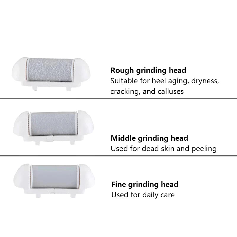 High-quality Grinder Heads Foot Care Hard Skin Remover Rollers Callus Qme White