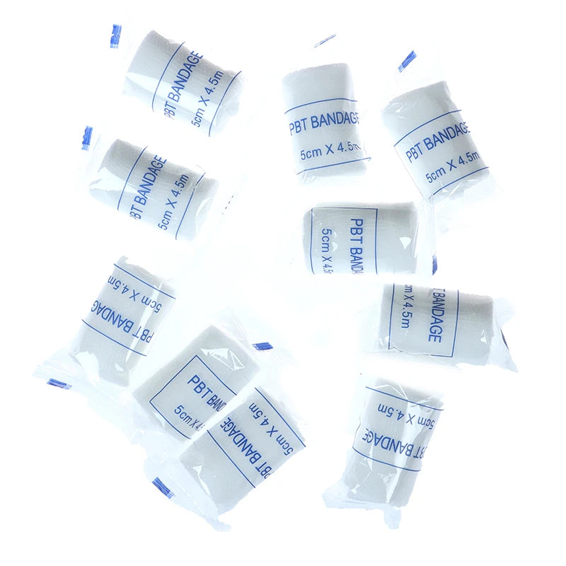 10 Rolls Lot 5cmx4 5m PBT Elastic Bandage First Aid Gauze Roll Qme