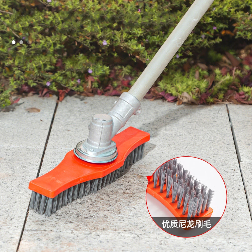Lawn Mower Cleaning Brush High-Efficiency Adjustable Handle Weed Remover Tool for Deck Garden Yard Floor Patio Farm Tile Grout Qme