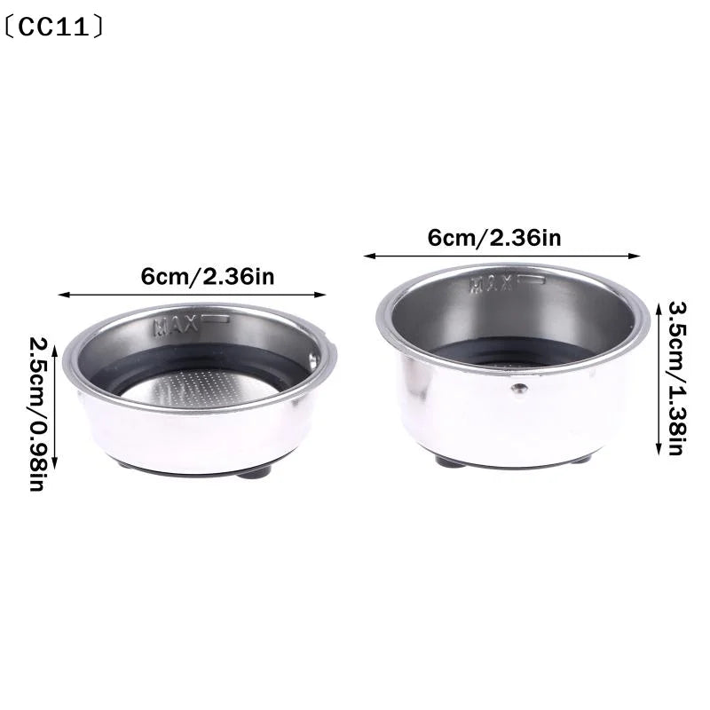 1 2 Cup Coffee Filter Basket 304 Stainless Steel Portafilter Espresso Qme