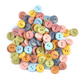 50Pcs Mixed Color 2Holes Round Wooden Buttons For Scrapbook Crafts Sewing Accessories Home Decor Handmade Supplies 15/20/25mm Qme 15mm