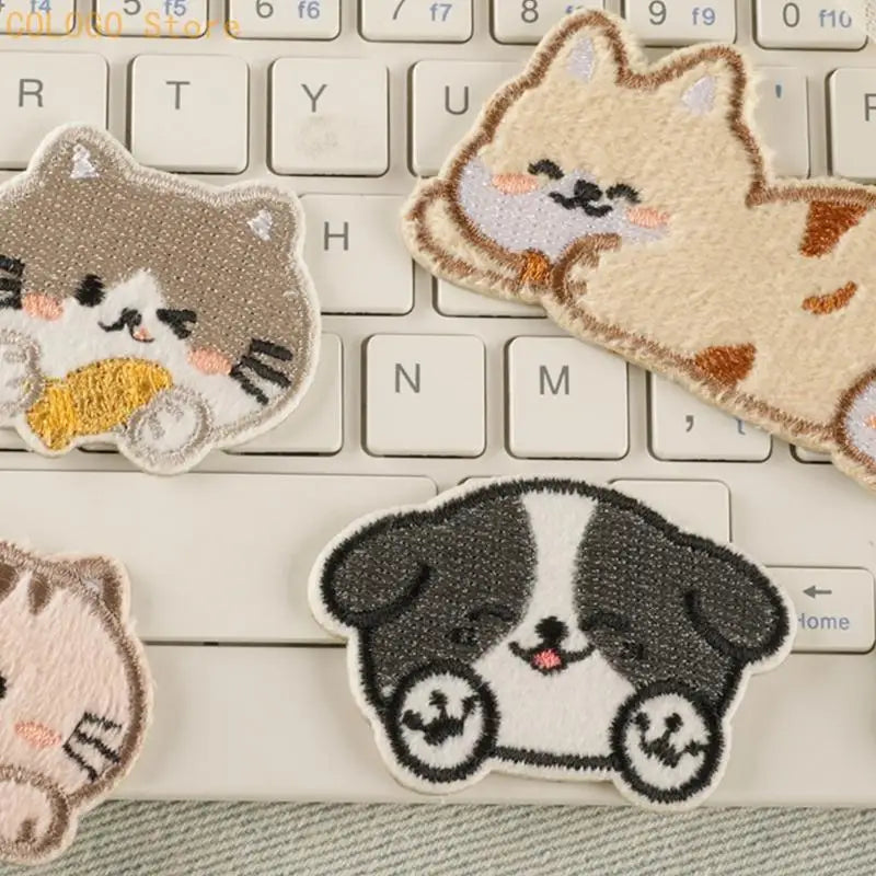 Cats Iron Patches Sew Applique Dogs Embroidered D0LD Qme