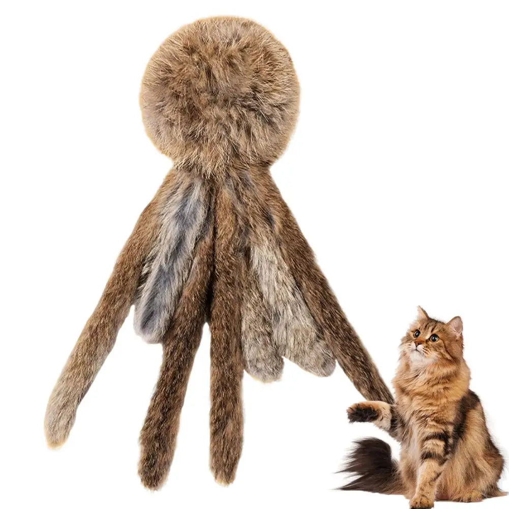 Artificial Rabbit Fur Cat Toys Soft Durable Interactive Indoor Kitten Qme B