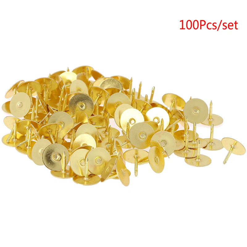 50PCS/set Butterfly Clutch Tie Tacks Pin Back Replacement Blank Pins Gold. Qme