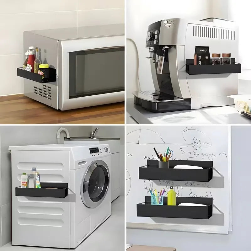Magnetic Spice Storage Rack Organizer Refrigerator Oven Black Fridge Qme