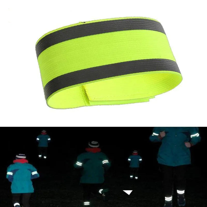ESCAM Outdoor Sports Bicycle Night Running Bike Safety Reflective Arm Band Belt Reflective Material Strap Qme