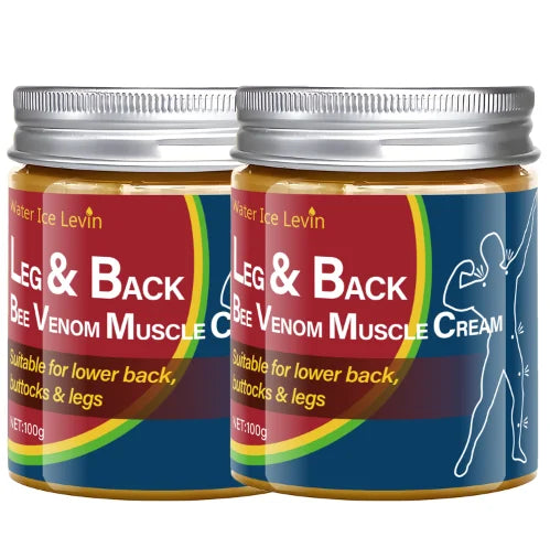 Leg & Back Bee Venom Muscle Cream for Lower Back, Buttocks & Legs - Moisturizing, Protective Formula for Elastic Skin. Qme Blue 100g