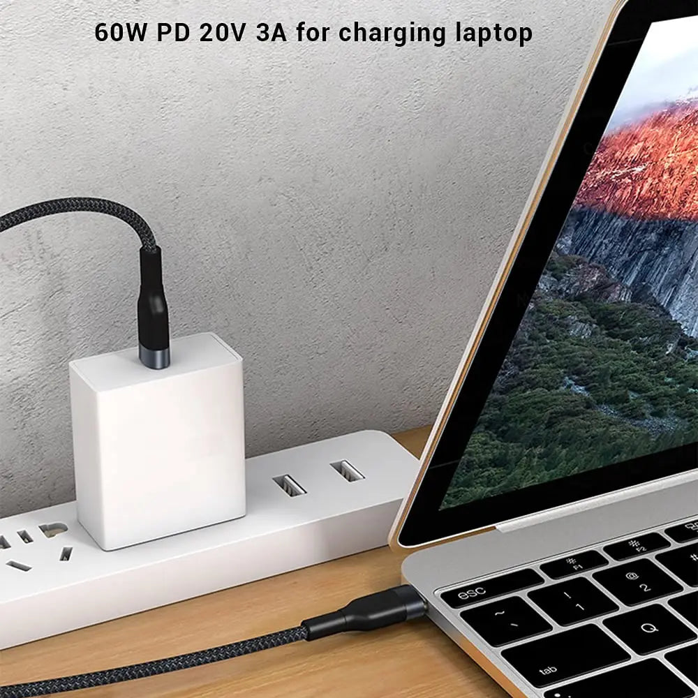 Type C to Type C 60W Fast Charging Cable USB C 0.25M Portable Short Data Cable For iPhone Samsung Xiaomi Dual PD Charge Cables Qme