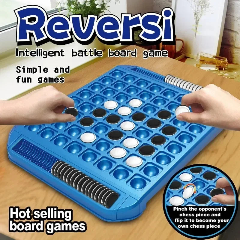 Dual-Side Flip Board Strategy Game for 2 Players Logic Training Educat for 2 Players Logic Training Educational Brain Teaser Toy Qme