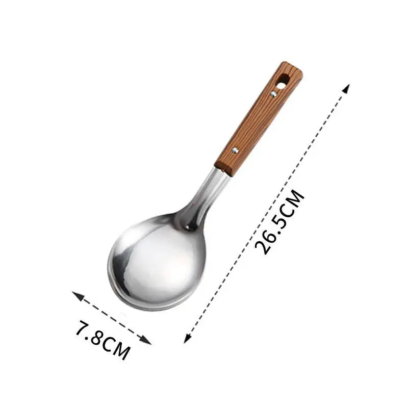 Durable Stainless Steel Wok Spatula Long Handle Kitchen Gadgets Qme Rice scoop