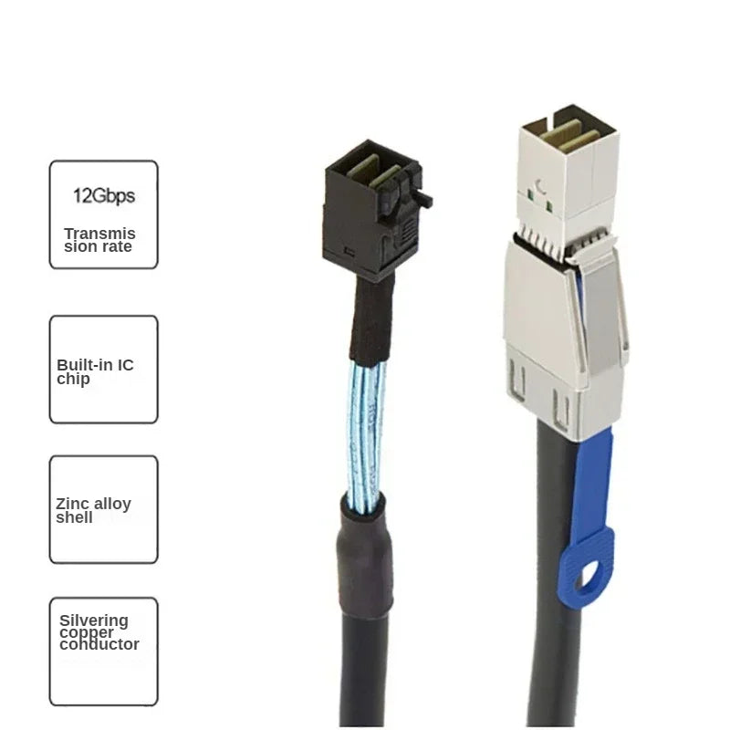 External Mini SAS HD - 8644 To SFF - 8643 High Density Data Cable 1M 2M Qme
