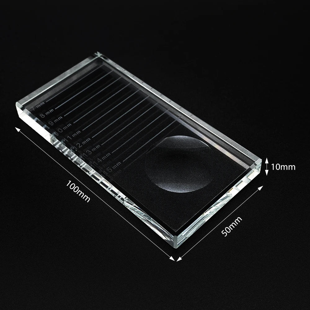 NATUHANA Eyelash Extension Pallet Crystal Glass U Curved Straight Qme