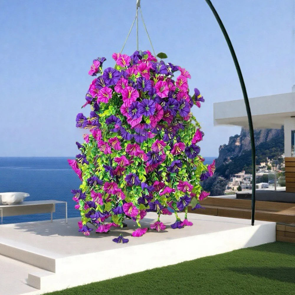 1PC Outdoor Courtyard Artificial Flowers, Eucalyptus Morning Glories, Silk Flowers, Home Wedding Decorations Qme
