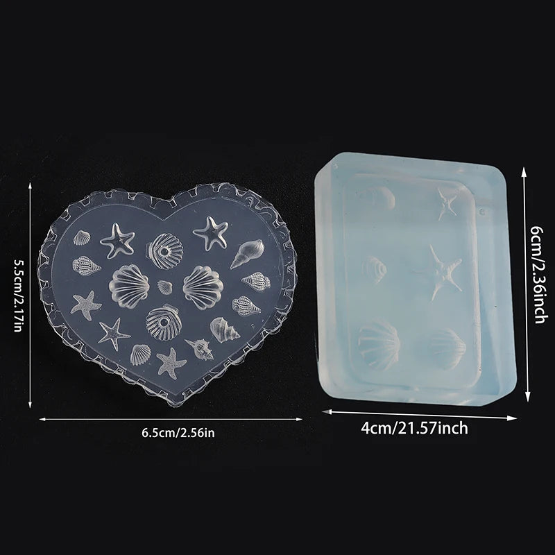 Nail Art Soft Silicone Mold Shell Conch Molds 3D Carved Ocean DIY Qme