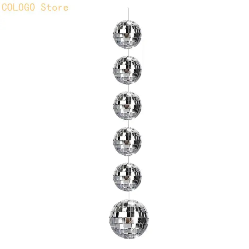 Metallic Disco Ball String Hanging Ornaments Reflective Ceiling D0LD Qme D CN