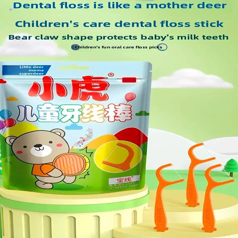 Childrens Dental Floss Barrel Colored Floss For Children Cure Dent Teeth Cleaning Orthodontic Interdental Pick Qme 01
