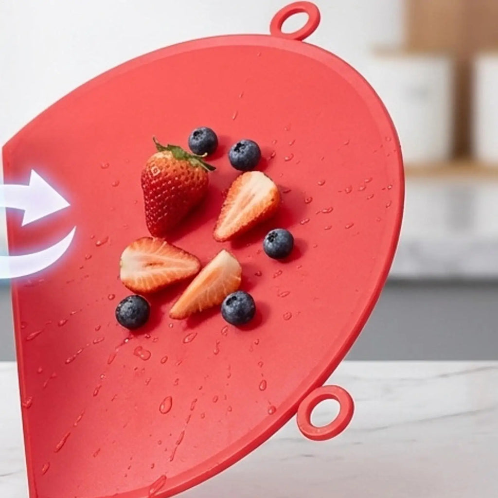 Cutting Board Silicone D-shaped Mat Kids Food Prep Chopping Vegetable Qme