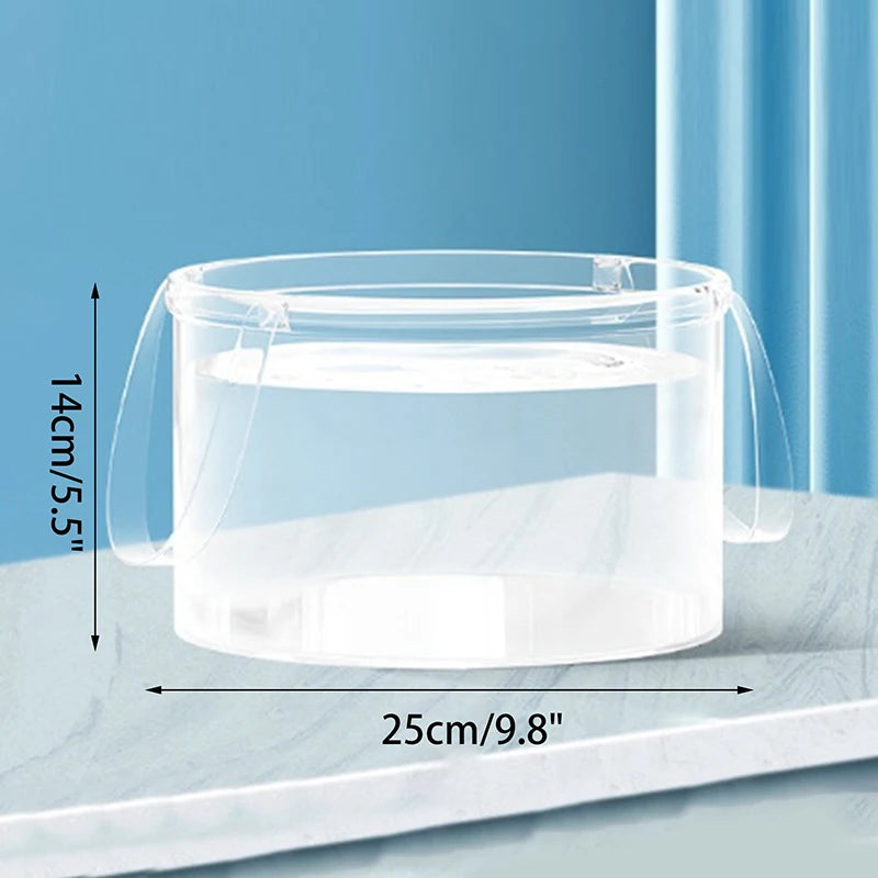 Foldable Transparent Bucket Picnic Fruit Basket Portable Clear Water Qme S