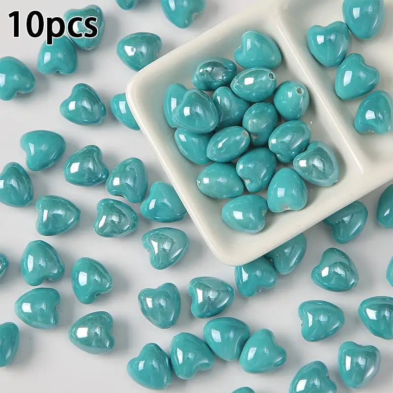 10Pcs Ceramic Loose Beads, DIY Jewelry Making Supplies for Necklaces & Earrings, Ceramic Pendants for Crafting Accessories Qme A15