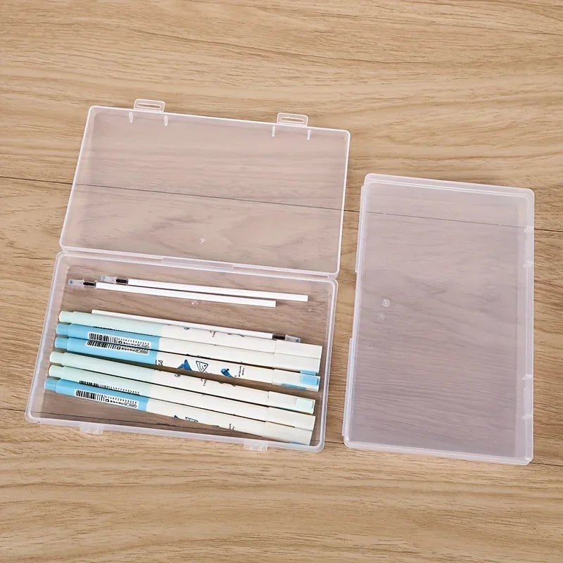 4pcs Transparent Stationery Box, Rectangular Plastic Clear Tool Parts Small Box, Mobile Phone Mask Fishing Tackle Storage Box Qme