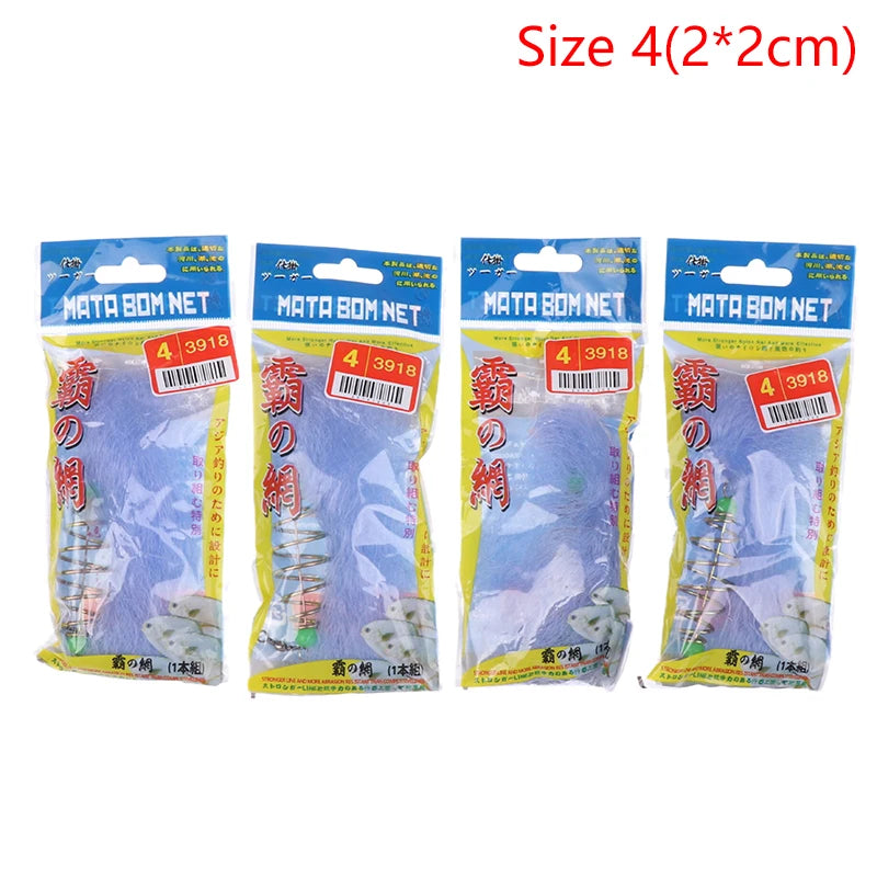 Lots Durable Fish Bait Net Nylon Folding Fishing Spring Luminous Qme 4M