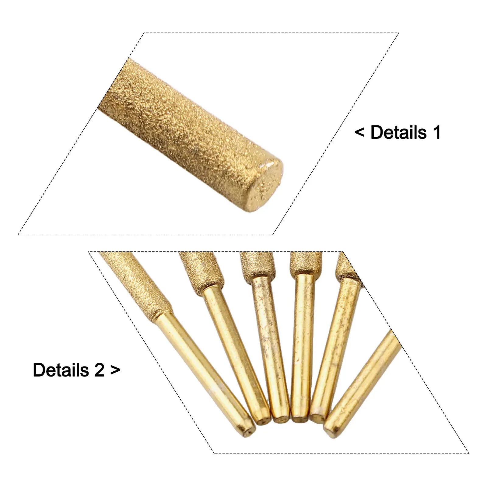 6pcs Set 4.0mm, 4.8mm, 5.5mm Coated Cylindrical Burr Chainsaw Ener Grinder Chain Saw Grinding Whetstone Chainsaw Sharpener Stone Qme
