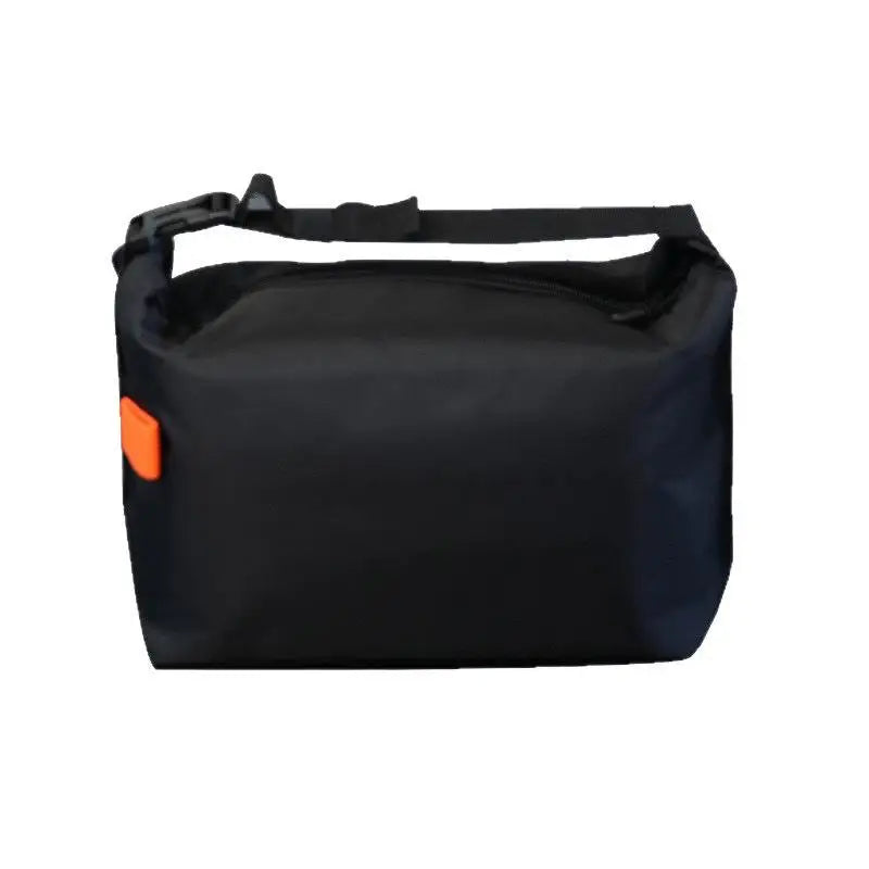 Lunch Insulated Bento Bag Aluminium Foil Lunchbox Ice Portable Dinner Qme Black