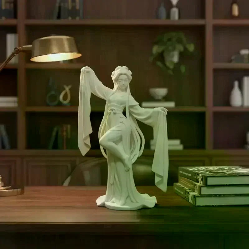3D Printed Chinese Water Sleeve Dance Sculpture Elegant Classical Dancer Figurine Oriental Art Desktop Decor Art Collector Gifts Qme