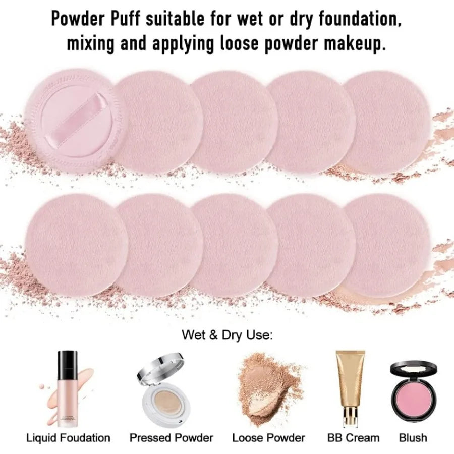 Powder Puff Cotton Cosmetic Makeup Puffs Pads Ribbon Face Loose Qme