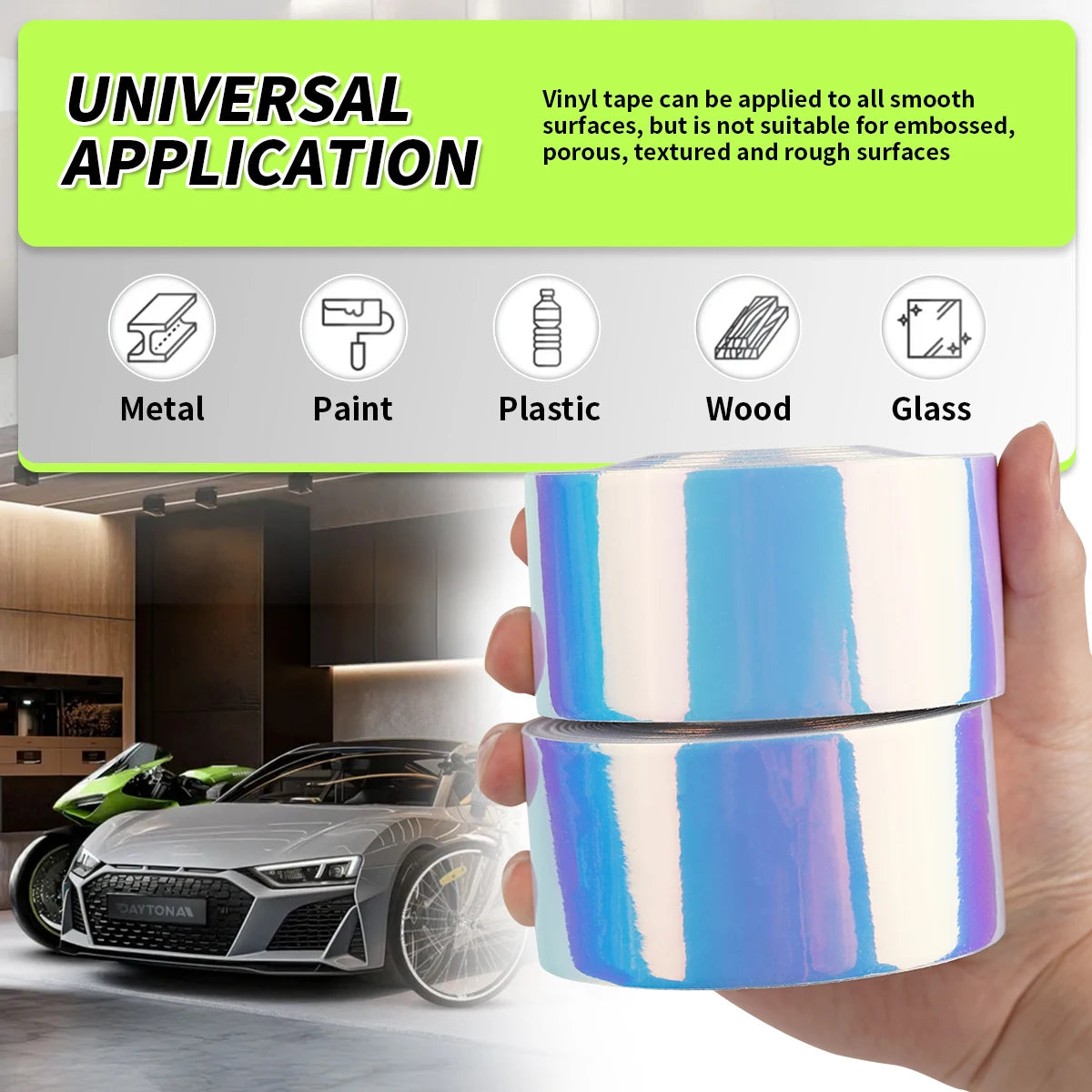 Glossy Colored White Black Pink Vinyl Sticker Self-Adhesive Waterproof Motorcycle Engine Hood Decal Car Design Decoration Qme
