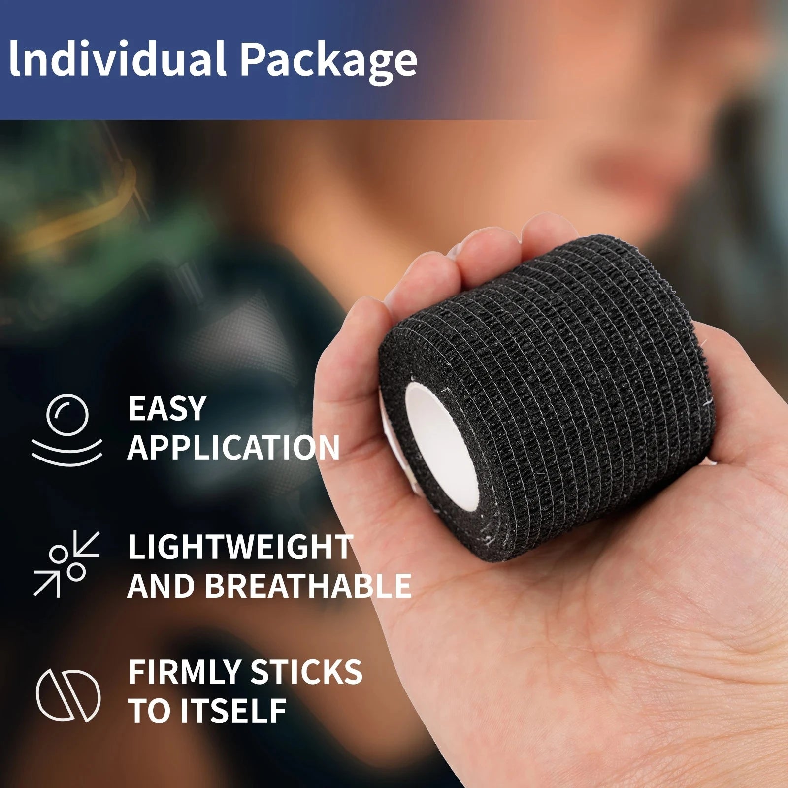 2/4/6PCS Tattoo Grip Cover Wrap Disposable Black Bandage For Tattoo Grip Bandage Machine Tape Tube Accessories Qme