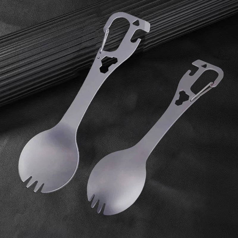 Portable Stainless Fork Spoon Cutlery 1 Utility Spork Multifunctional Qme