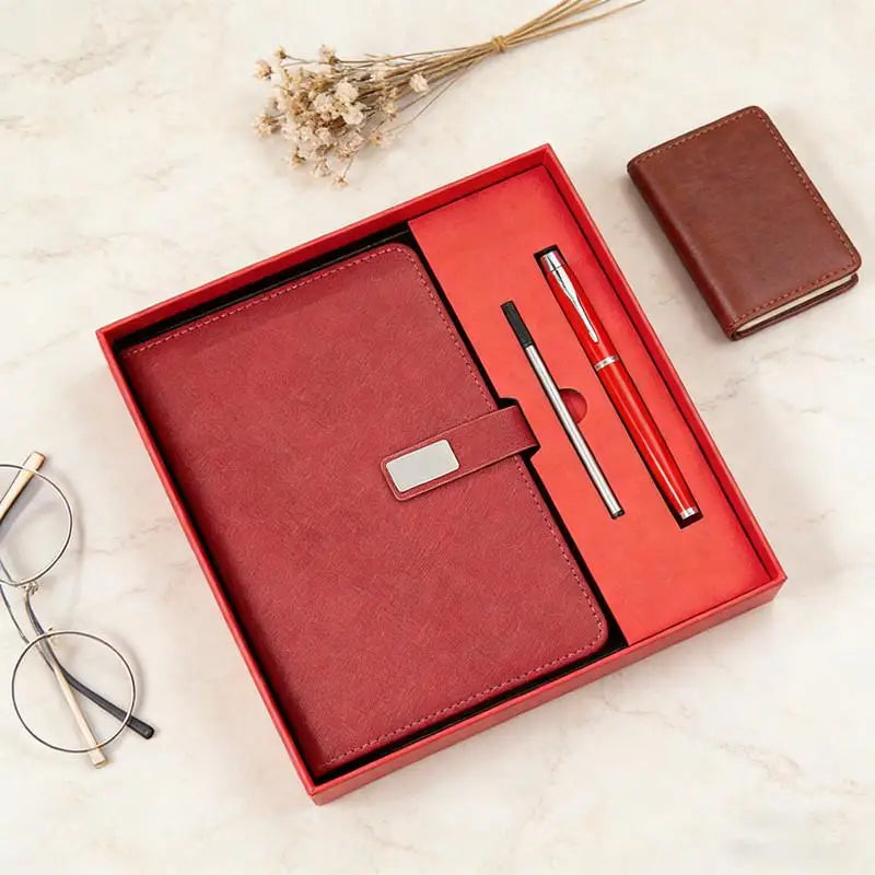 Deluxe PU Leather Corporate Includes Notebook Stylus Pen Refill Qme
