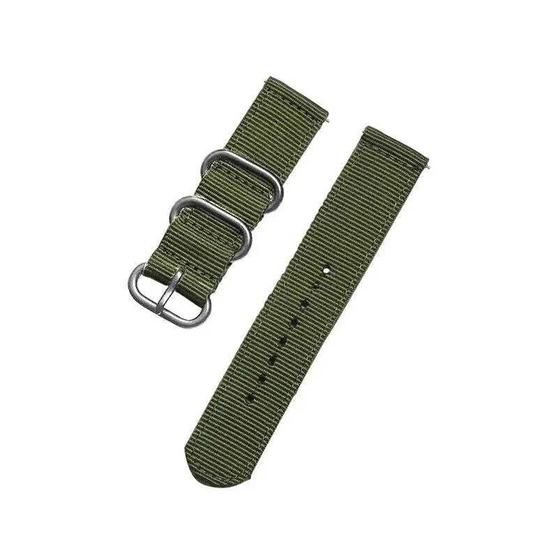 18mm 20mm 22mm 24mm Nylon Fabric Watch Bands Sport Strap For Samsung Galaxy Watch 3 Band Bands Amazfit GTR GTS Huawei GT2 Qme S-Amy Green 20mm