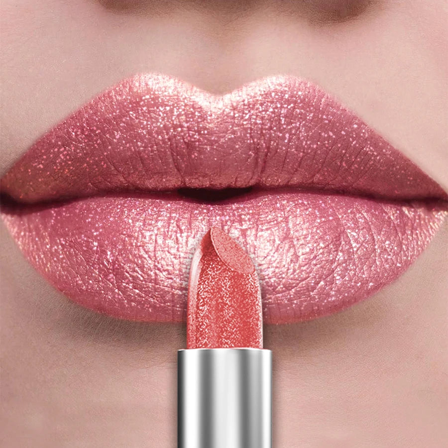 21Colors Bold Intense Glitter Shiny Metallic Lipstick Pearlescent Lip Qme 103