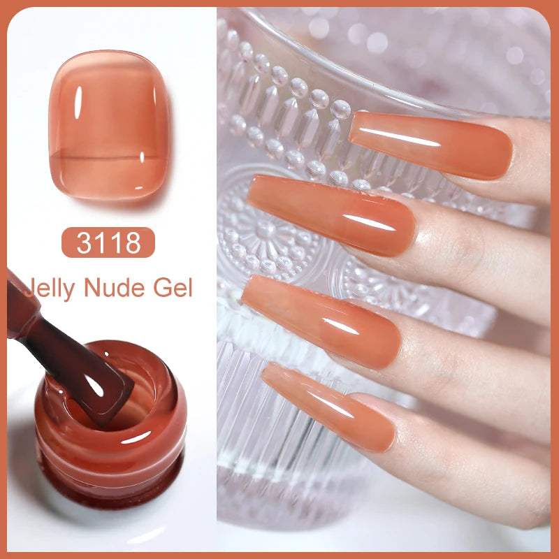 Arte Clavo Transparent Nude Pink Jelly Gel Nail Polish Semi Permanent