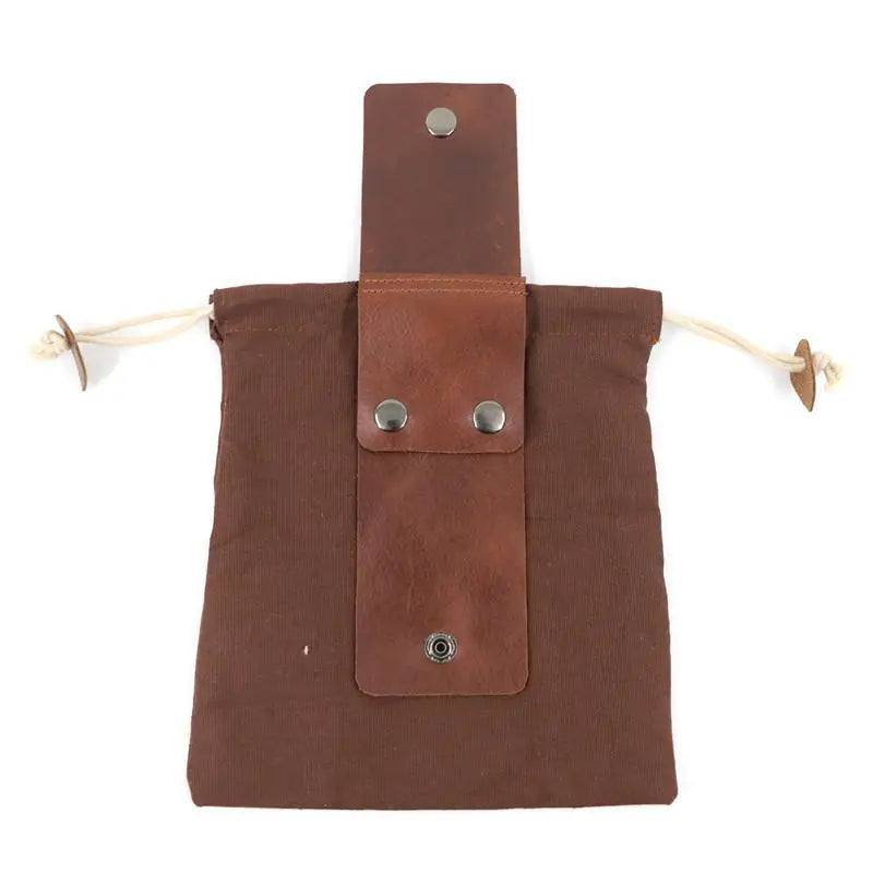 Portable Outdoor Waist Bag PU Leather Foldable Storage Bag Hanging Tool Bag Organizer Bag Qme A3