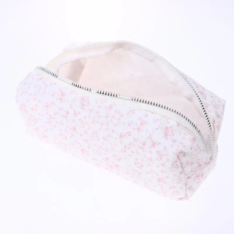 Pink Small Floral Pencil Case Handheld Pen Large Capacity Pouch Bag Qme Default Title