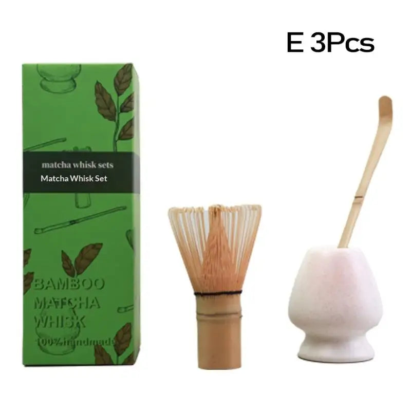 3 Japanese Matcha Tea Safe Bamboo Whisk Teaspoon Spoon Sets Indoor Qme E 3Pcs