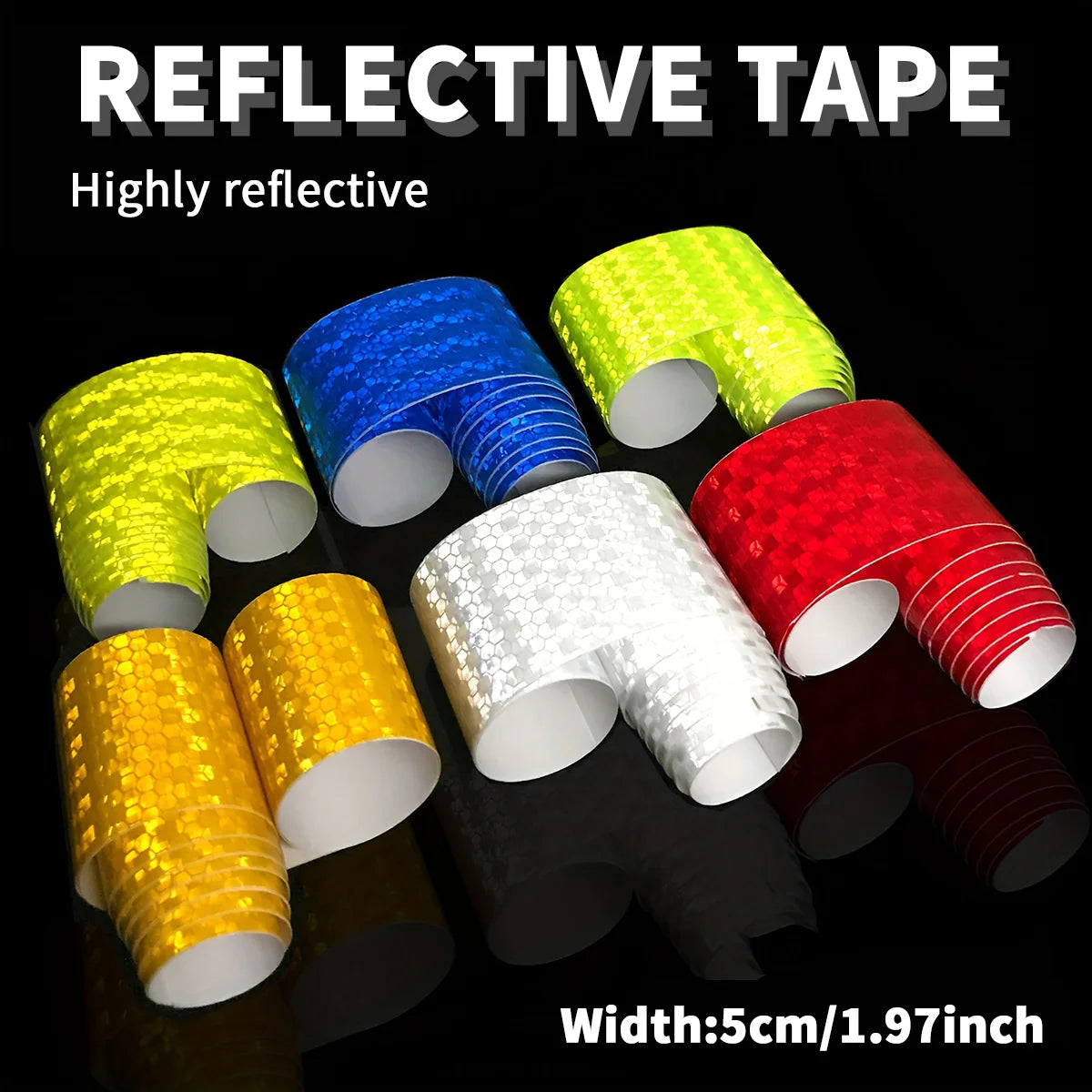 High Visibility Car Reflective Tape Night Driving Safety Warning Strip Motorcycle Reflector Decal for Enhanced Visibility Qme
