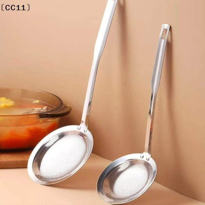 Stainless Steel Fine Mesh Fat Skimmer Spoon Strainer Oil Skim Grease Qme