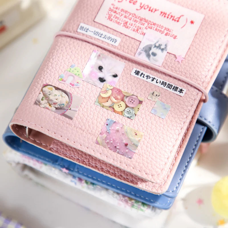 30 Sheets/Bag Vintage Retro Memo Series Dual Texture Laminated Full Die-Cut Sticker Book for DIY Scrapbook Phone Case Notebook Qme