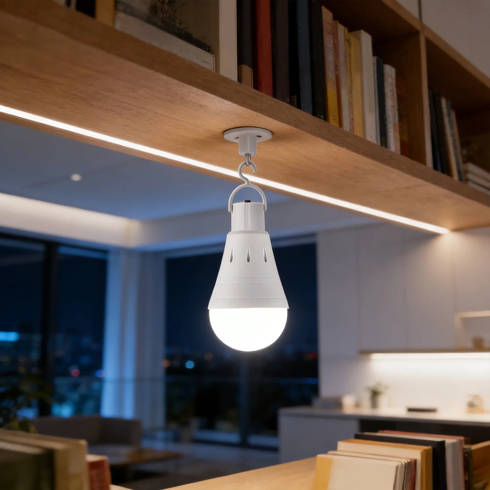 Portable Hanging LED Emergency Bulb with Hook Energy-Saving High-Brightness Bulb Home Power Outage Backup Outdoor Tent Light Qme